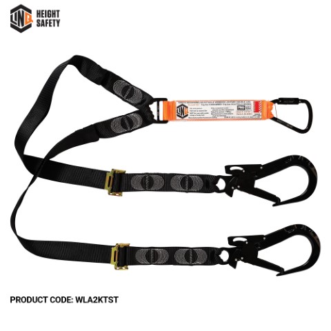 LINQ WEBBING LANYARD ADJUST DBL LEG 1X T.A KARABINER 2X T.A SCAFF HOOK